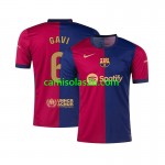 Camisolas de futebol FC Barcelona GAVI 6 Equipamento Principal 2024/25 Manga Curta